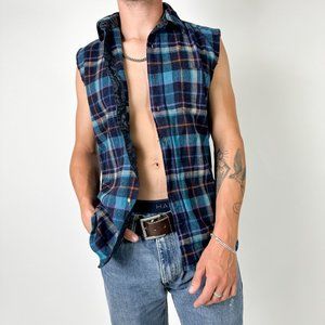 WOOL PENDLETON CUT OFF SHIRT